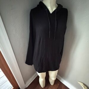 Lou & grey black pullover hoodie size medium 3/4 sleeve
